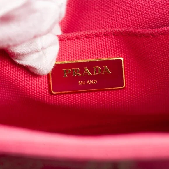 Authentic Pink Prada Canapa Small Logo Tote Bag - Picture 8 of 12